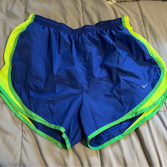 Nike Blue and Green Athletic Shorts - Picture 1 of 3